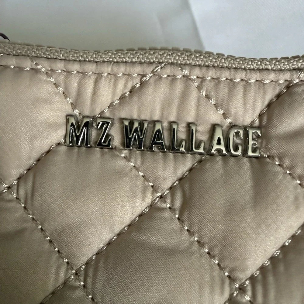 MZ WALLACE Metro Flat Key Pouch Wallet Keychain Bag Charm Morning Dove Beige - Picture 2 of 11